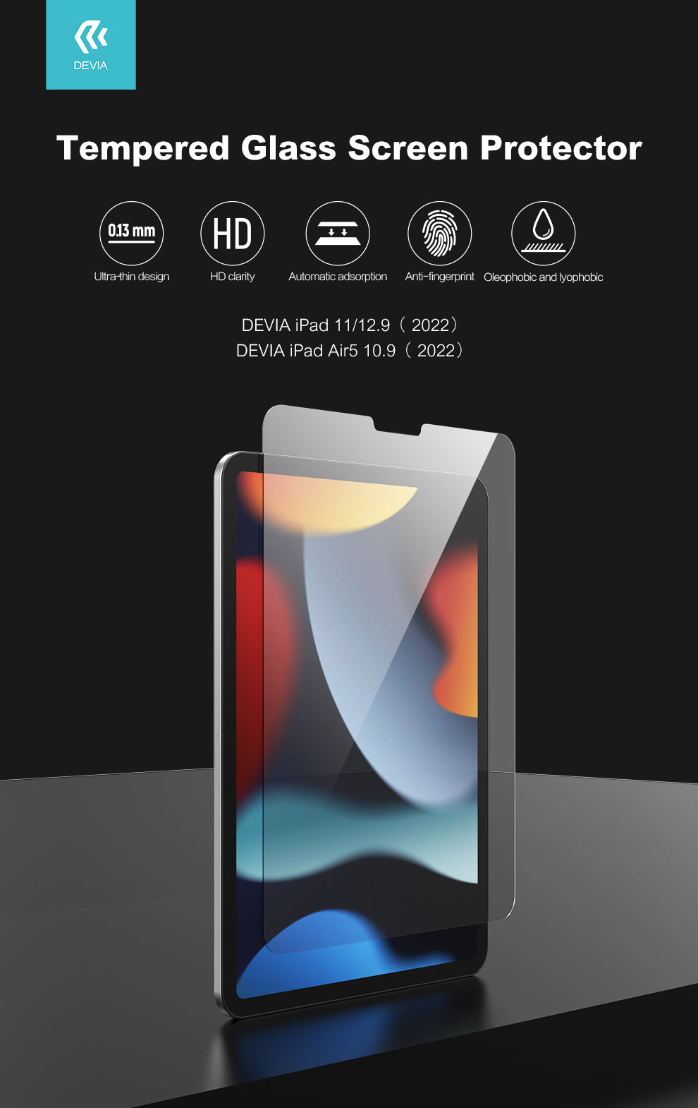 Devia Apple iPad 11(A16) /iPad 10 10.9 Tempered Glass Screen Protector - Clear