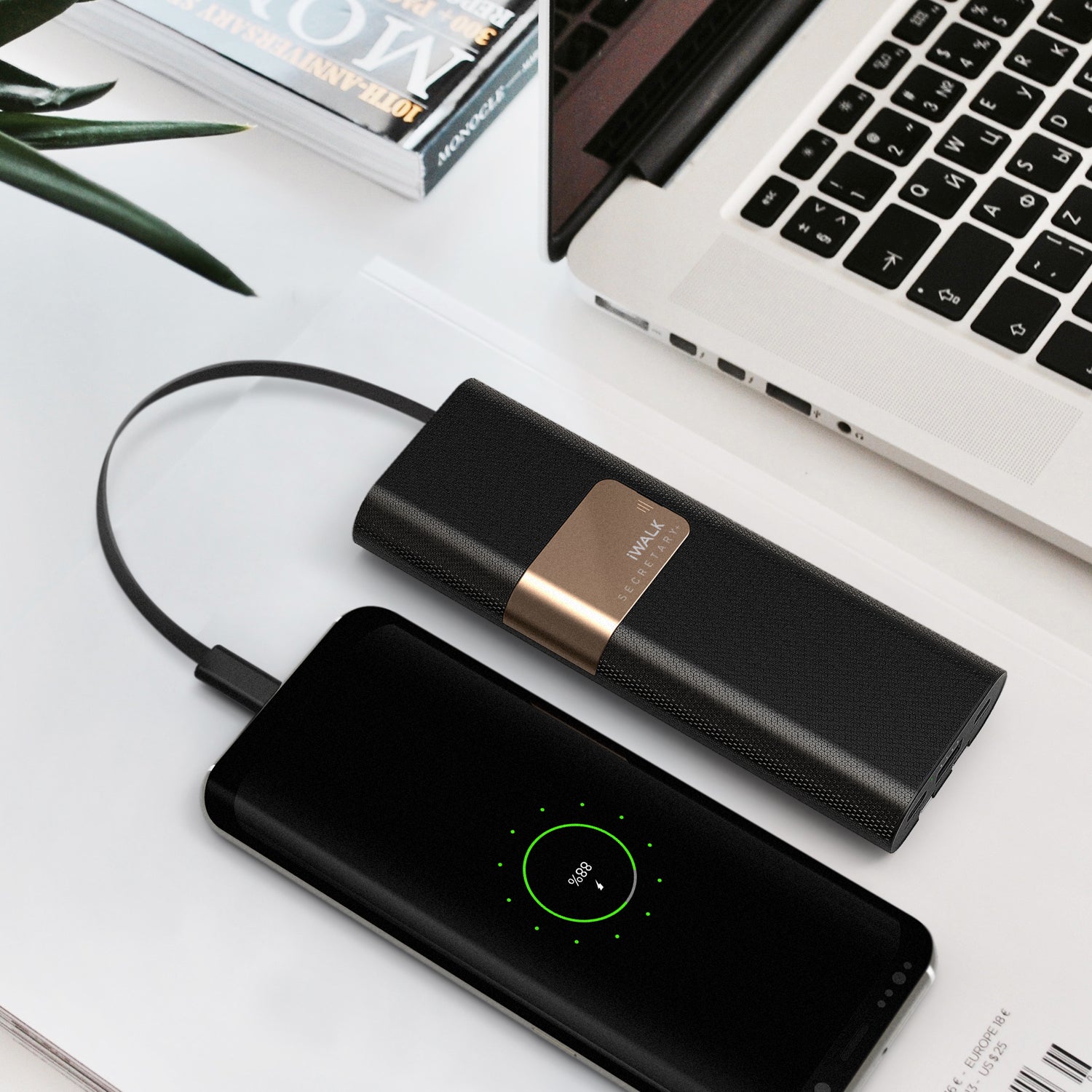 iWalk Secretary Plus 20000mAh Powerbank With Stand - Black