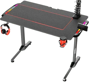 Twisted Minds T Shaped Gaming Desk Carbon Fiber Texture - Tashqila