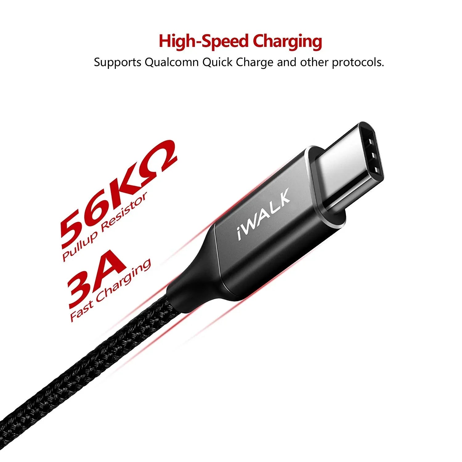 iWalk Type C To Type C Data Cable 1.2 Mtr - Black - Tashqila