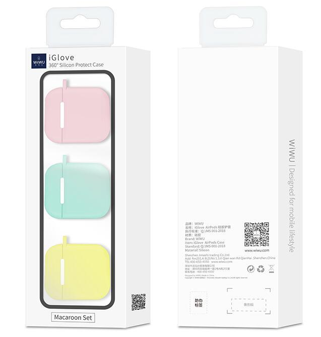 Wiwu Iglove Soft Silicone Cases For Apple Airpod - Macaroon Set 3 Pcs Pack