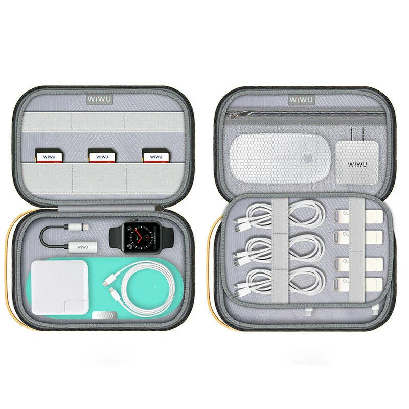 Wiwu Camou Travel Pouch With Cable Go Through Slot - Blue - Tashqila