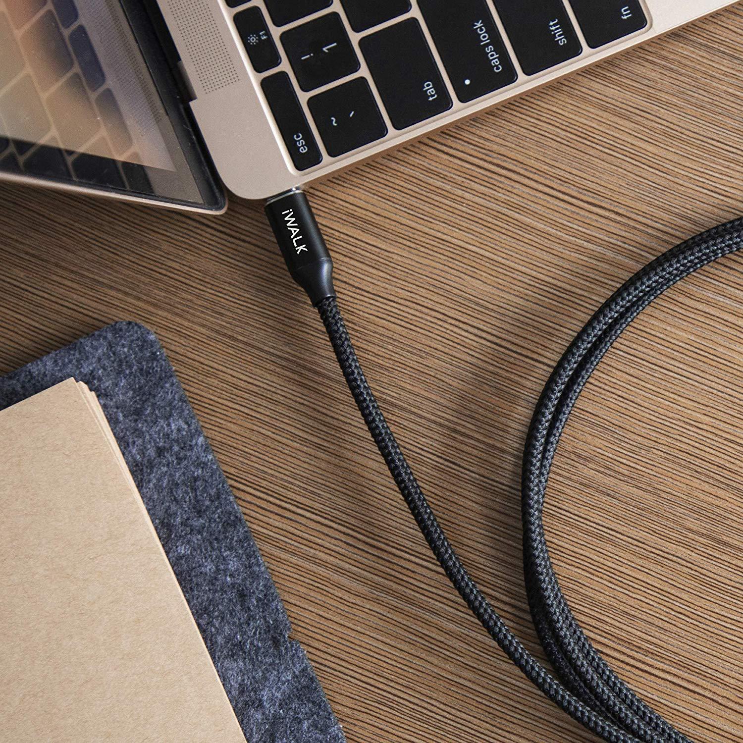 iWalk Type C To Type C Data Cable 1.2 Mtr - Black - Tashqila