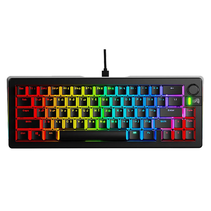 Glorious GMMK 3 65% Prebuilt Wired Mechanical Gaming Keyboard - Black, Arabic