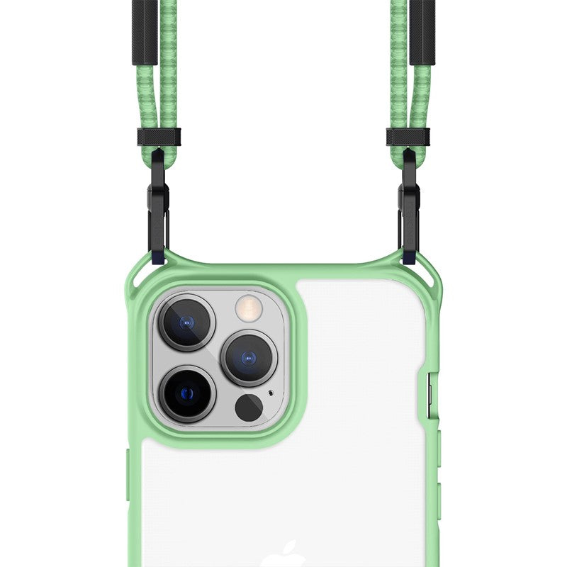 Itskins Hybrid Sling Series Cover For iPhone 13 Pro Max - Light Green And Transparent