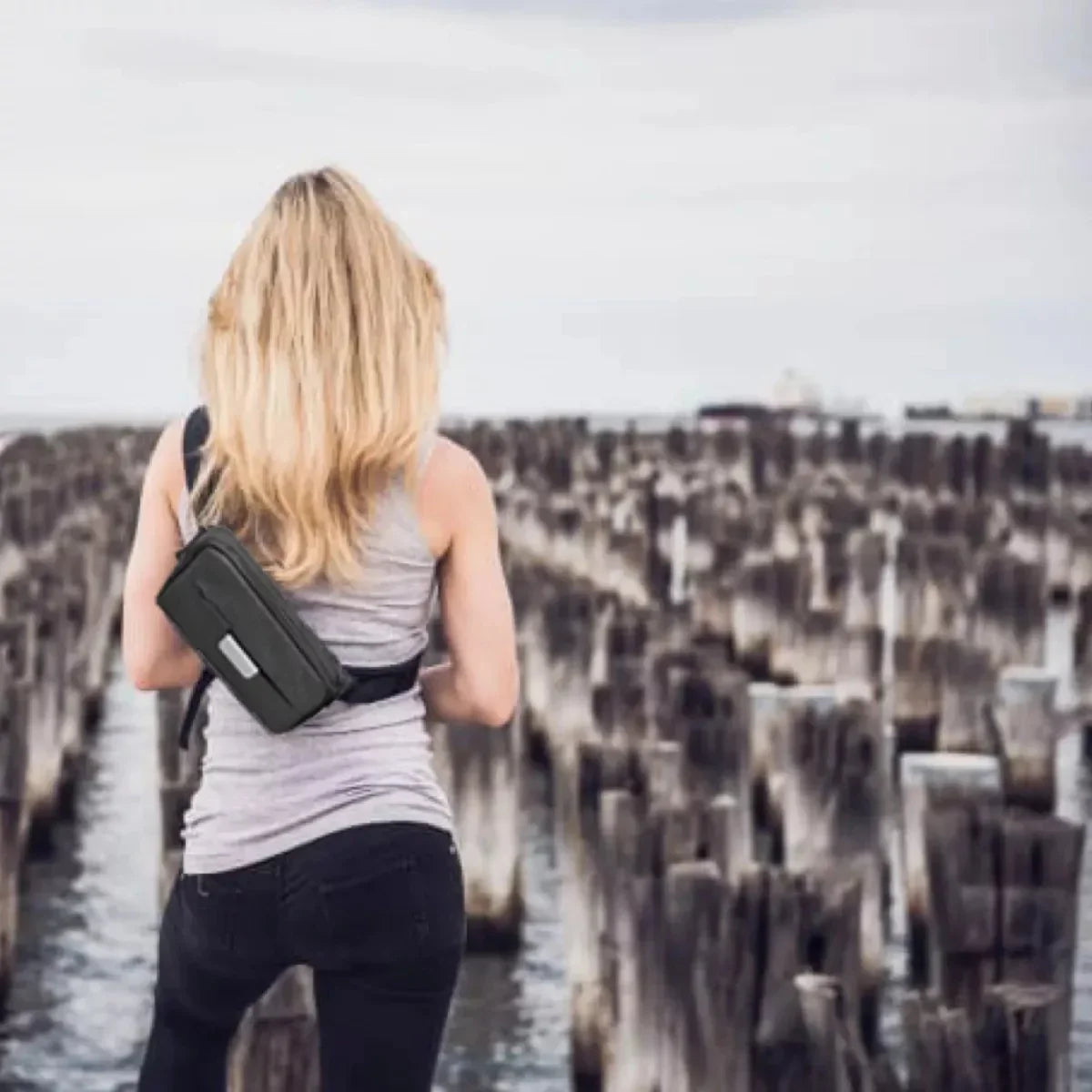 Wiwu Funny Pack Shoulder & Waist Pouch - Gray - Tashqila