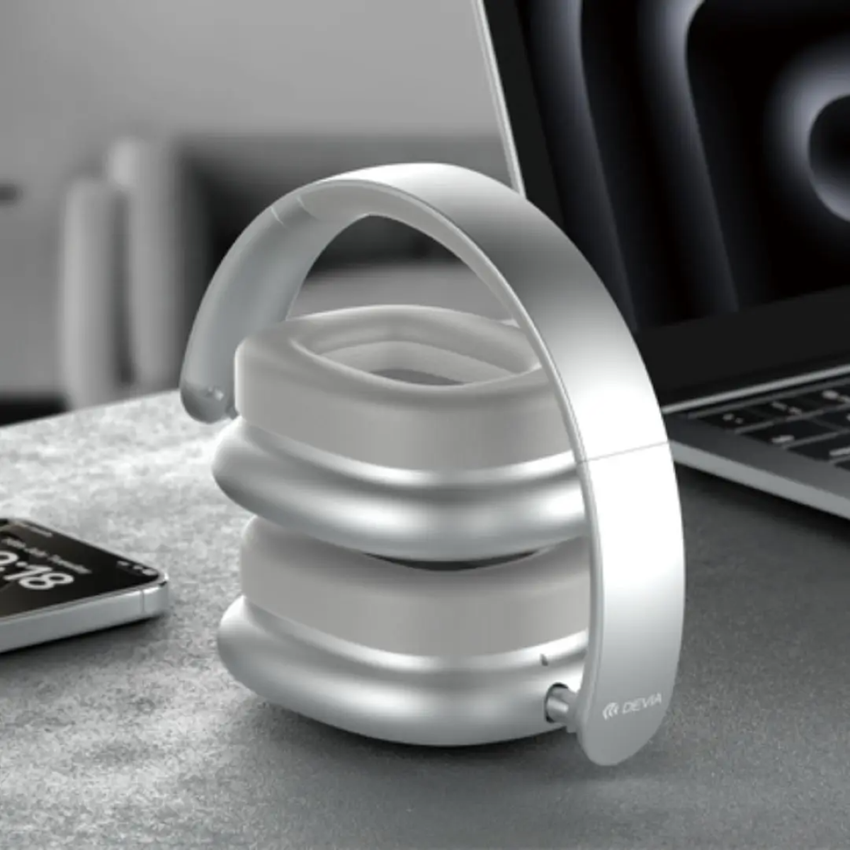 Devia Earbass Pro2 Anc Wireless Headset White - Silver