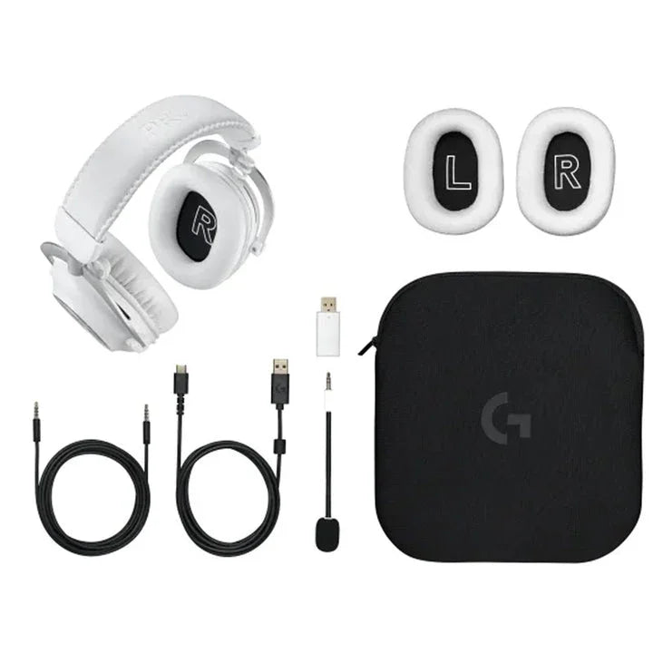 Logitech Pro X 2 Lightspeed Wireless/Bluetooth Gaming Headset - White - Tashqila