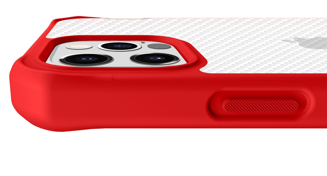 Itskins Hybrid Tek iPhone 12 & 12 Pro Case -Red And Transparent