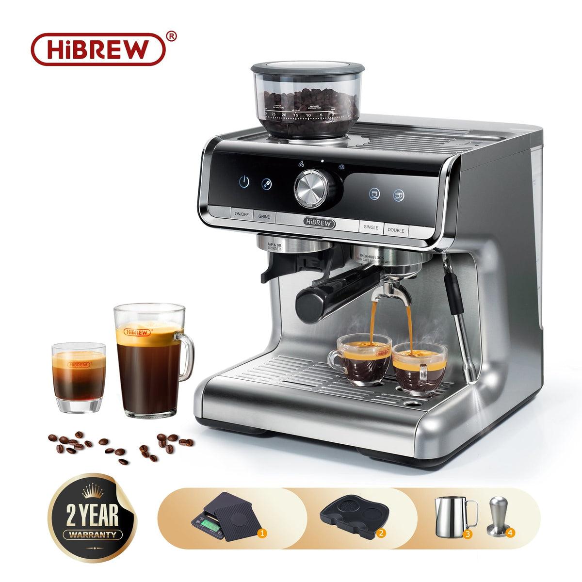 portafilter-bottomless-58mm-3-ears-hibrew-coffee-machine - Tashqila Kuwait