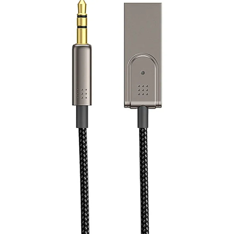 Wiwu Yp04 Car Wireless Audio Cable For Car Speaker Bluetooth Connectivity - Black - Tashqila