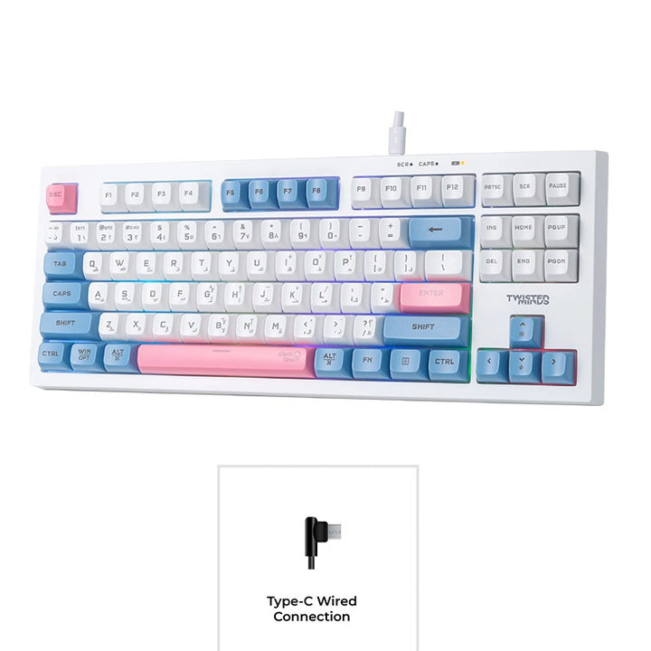 Twisted Minds Spectrum Pro Series 75% Compact Size 87 keys Wireless Membrane Keyboard - (Eng/Arb) - Tashqila