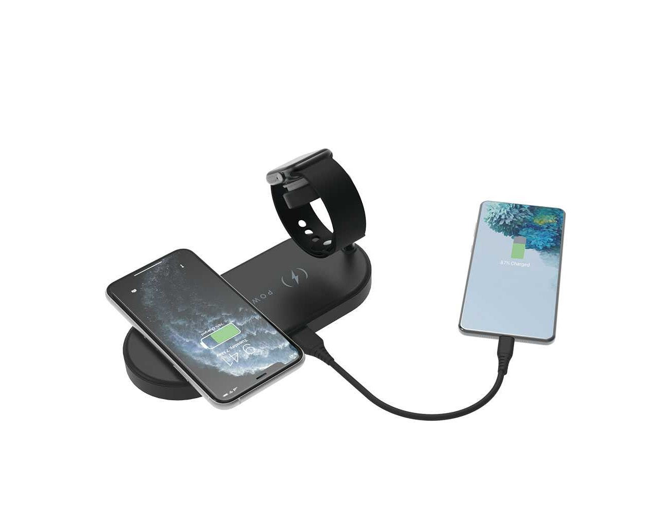 Powerology 4in1 Fast-Wireless Charging Dock - Black