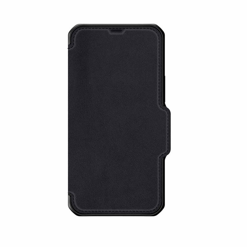 Itskins Hybrid Folio Leather Case For iPhone 12 / 12 Pro 3M Anti Shock - Black With Real Leather