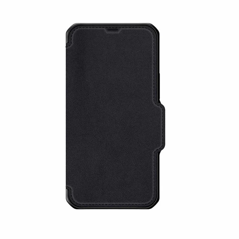 Itskins Hybrid Folio Leather iPhone 12 & 12 Pro Cover - Black With Real Leather - Tashqila