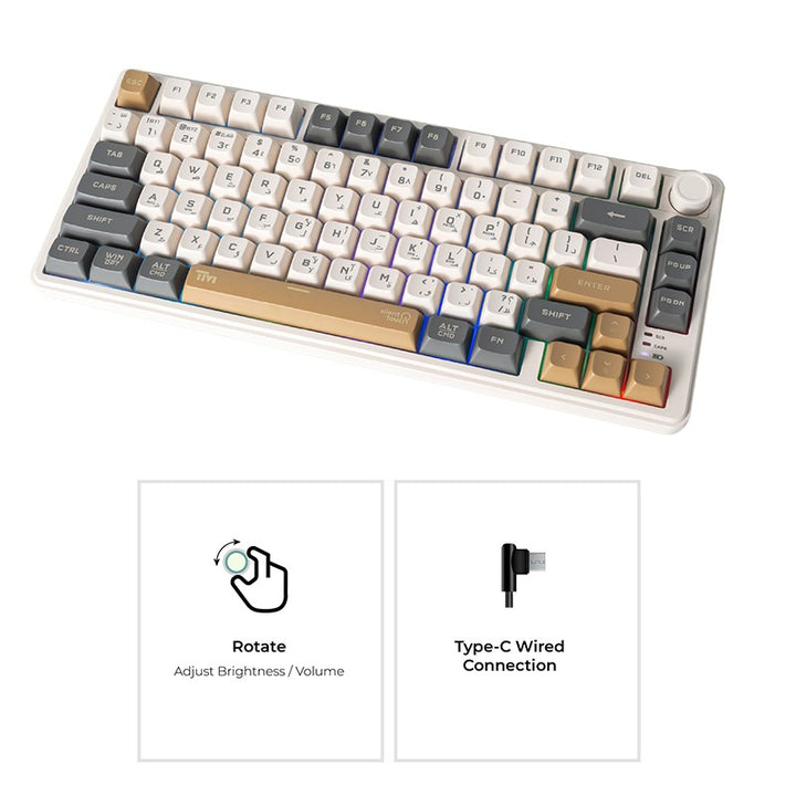 Twisted Minds Imperium Pro Series 75% Compact Size 80 Keys Wireless Membrane Keyboard - (Eng/Arb) - Tashqila