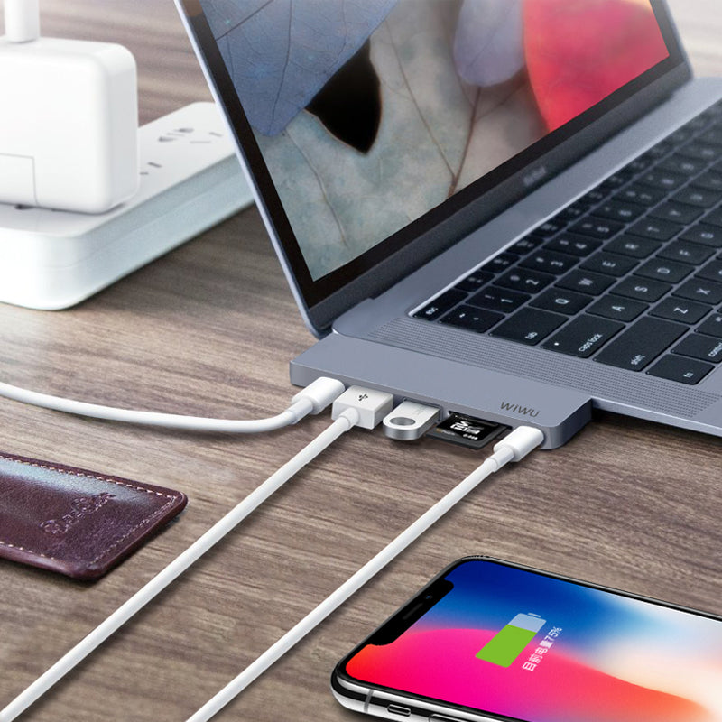 Wiwu Usb Type-C 7 In 1 Hub Aluminum Case For Macbook-T8