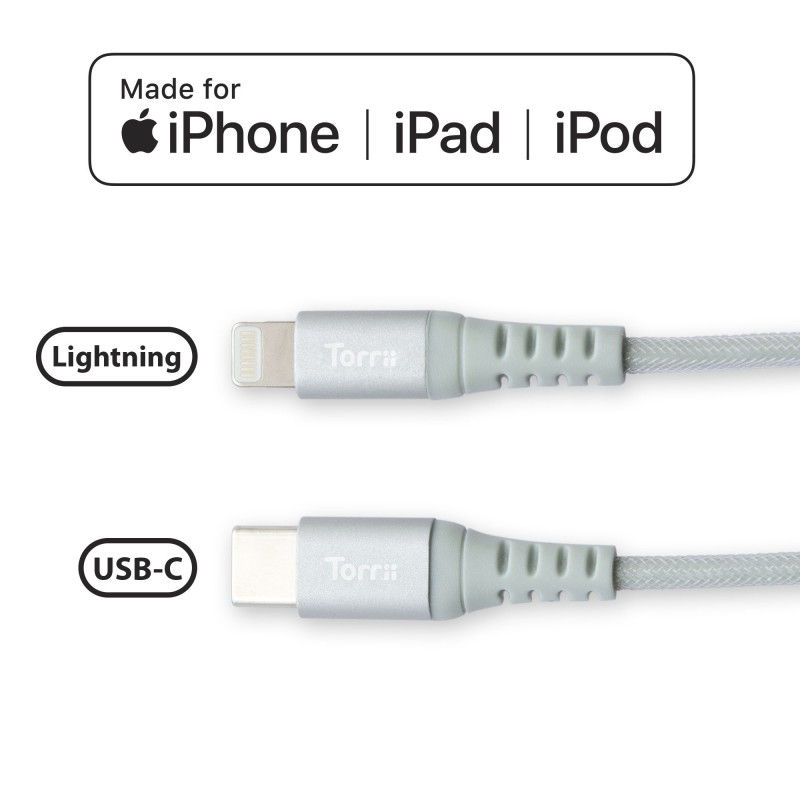 Torrii Kevable Type-C To Lightning Cable 1m - Silver