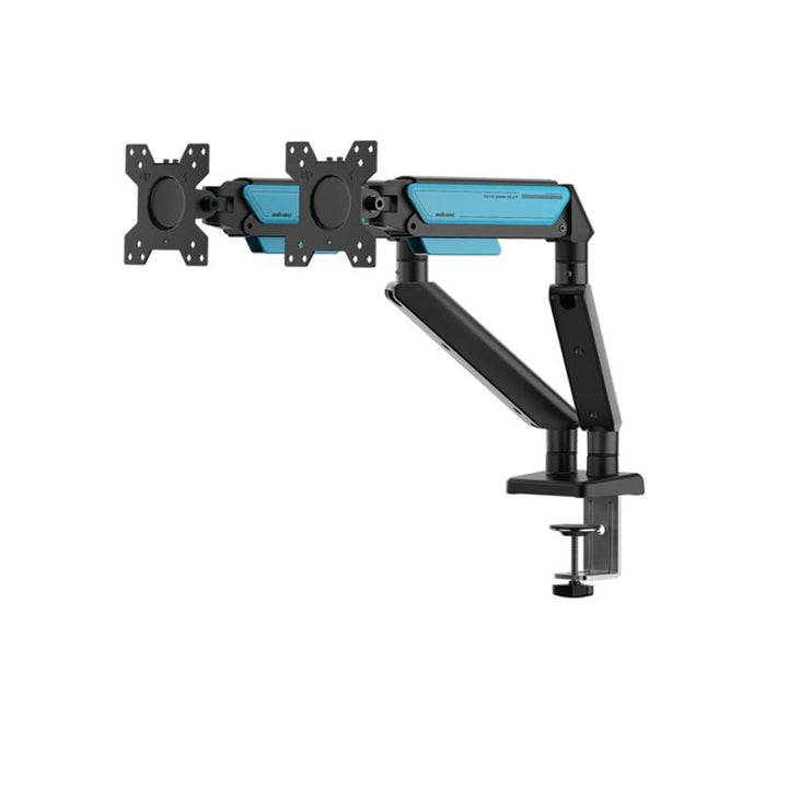 Andaseat Stealth II Duo A6D-2S Ergonomic Monitor Arm - Black & Blue - Tashqila