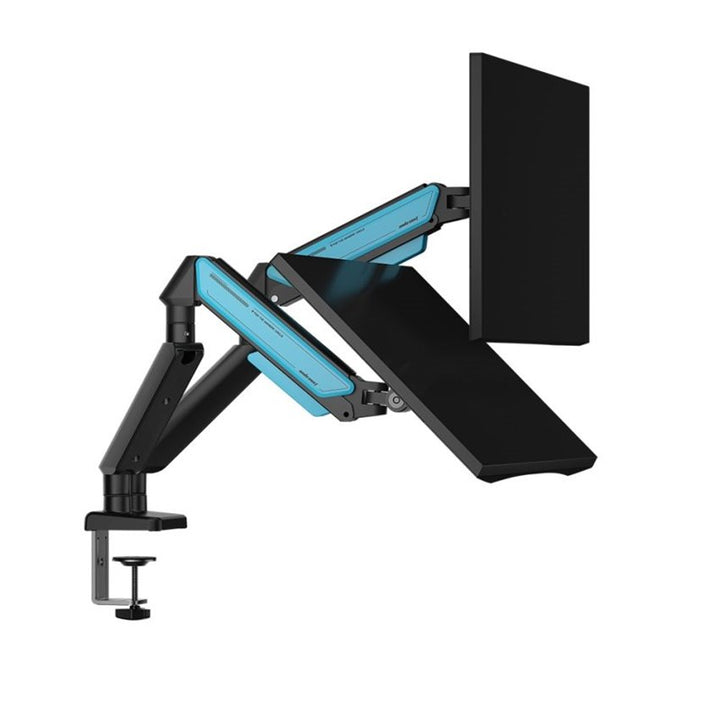 Andaseat Stealth II Duo A6D-2S Ergonomic Monitor Arm - Black & Blue - Tashqila