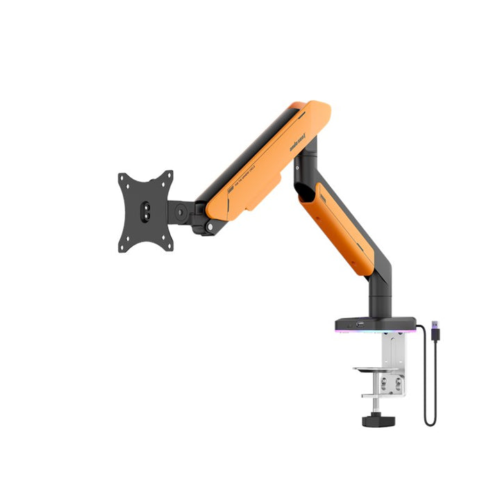 Andaseat Stealth Pro II RGB A9X Single Monitor Arm RGB - Black & Orange - Tashqila