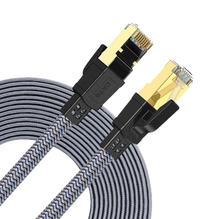 TwistedMinds Braided CAT8 FTP Flat Ethernet Cable Transmission Rate 40Gbps / 2000MHz - 3 M - Tashqila
