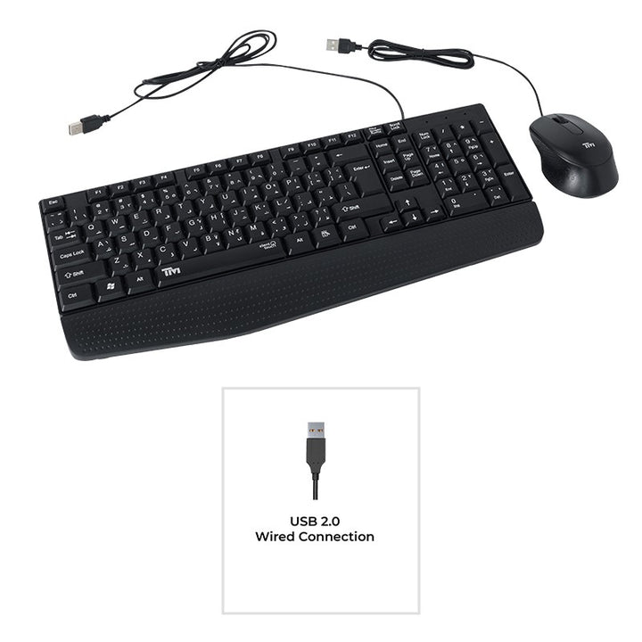 Twisted Minds K12 Kavara Series 2in1 Combo Wired Mode Lightweight keyboard and mouse - Black - (Eng/Arb)