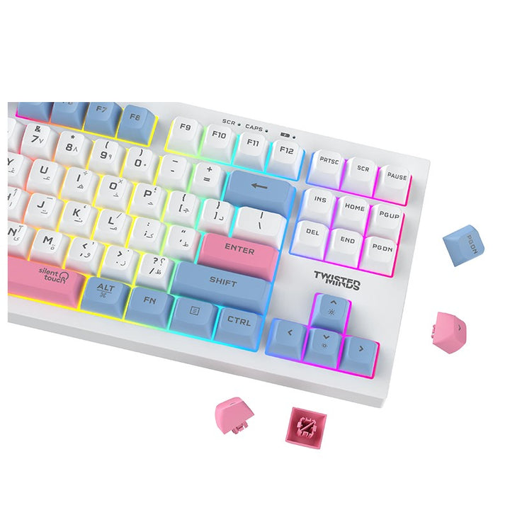 Twisted Minds Spectrum Pro Series 75% Compact Size 87 keys Wireless Membrane Keyboard - (Eng/Arb) - Tashqila