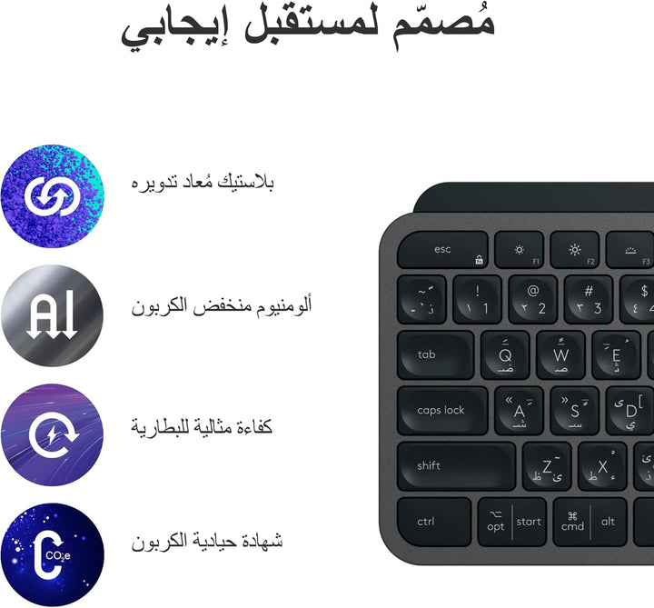 Logitech MX Keys S Keyboard Mouse Combo - Graphite (Eng/Arb) - Tashqila