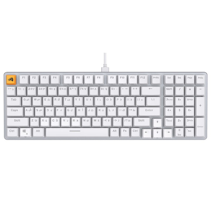 Glorious GMMK2 96% Pre-Built Keyboard - White, Arabic