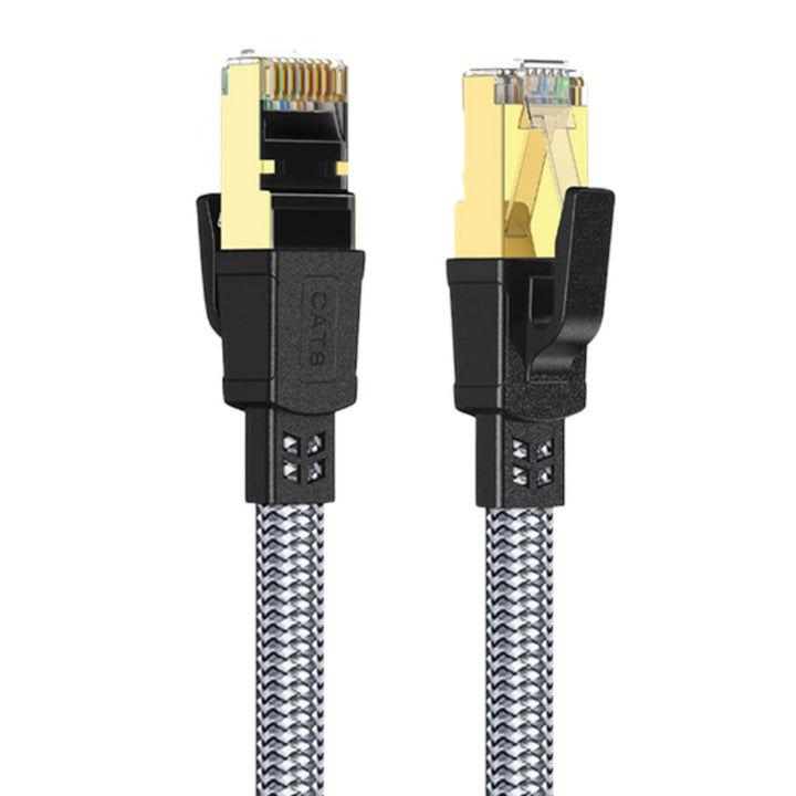 TwistedMinds Braided CAT8 FTP Flat Ethernet Cable Transmission Rate 40Gbps / 2000MHz - 3 M - Tashqila