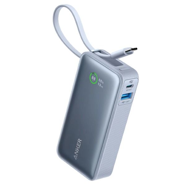 Anker 30W Nano 10000mAh PD Power Bank Built-In USB-C Cable - Blue