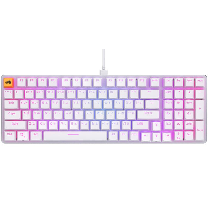 Glorious GMMK2 96% Pre-Built Keyboard - White, Arabic