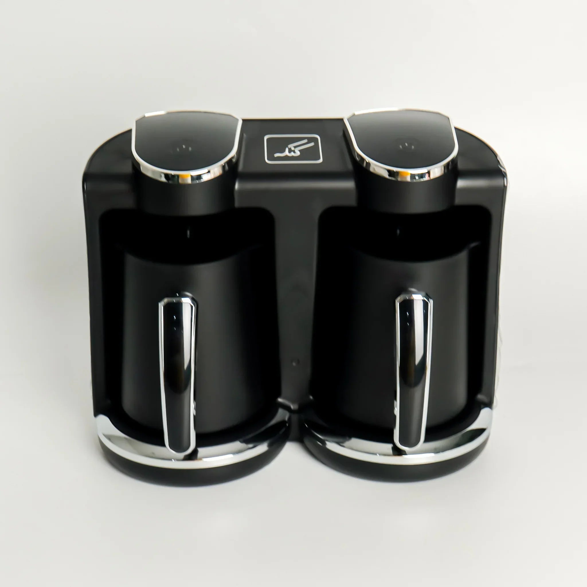 Kanak Double Turkish Coffee Maker 250ml - Black & Silver - Tashqila