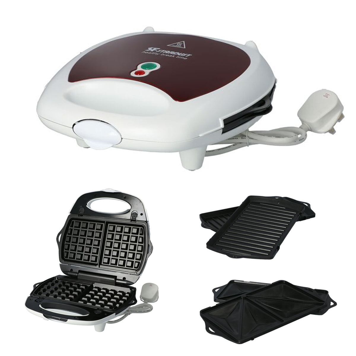 Stardust Sandwich & Waffle Maker - White