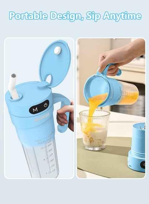 Bomidi Portable Juice Blender Bottle with Handle 450ml Blue