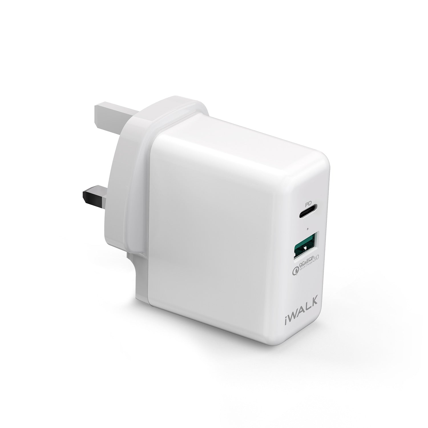iWalk 36W Travel Adapter Power Delivery & Qc 3.0 - White
