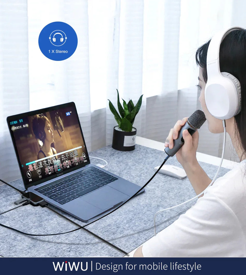 Wiwu Alpha T5Pro Type-C Hub 4 In 1 - Black - Tashqila