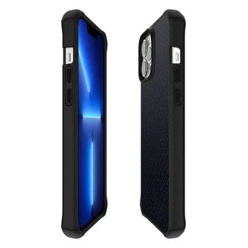 Itskins Hybrid Mag Carbon iPhone 13 Pro Max Series Cover - Blue Carbon And Blue - Tashqila