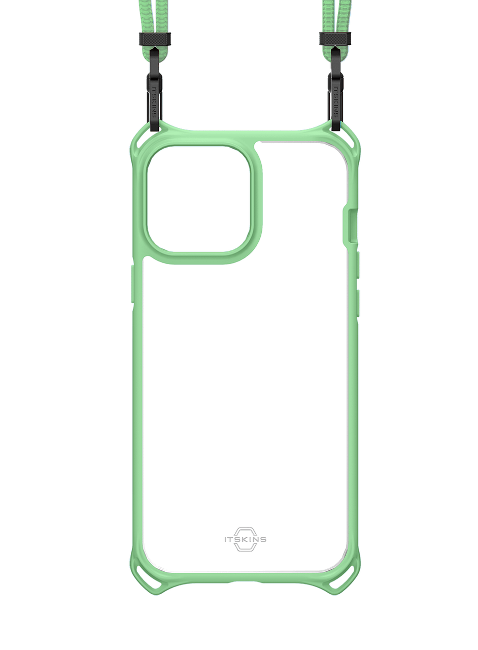 Itskins Hybrid Sling Series Cover For iPhone 13 Pro - Light Green And Transparent