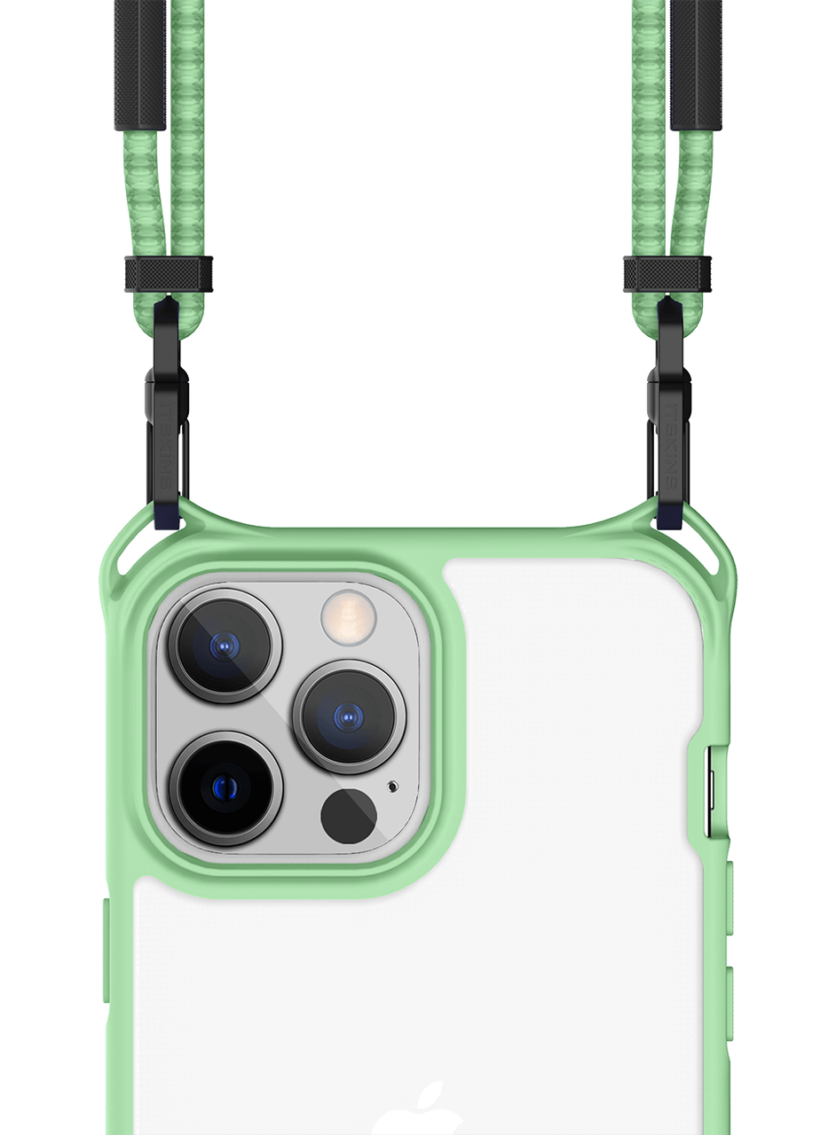 Itskins Hybrid Sling Series Cover For iPhone 13 Pro - Light Green And Transparent