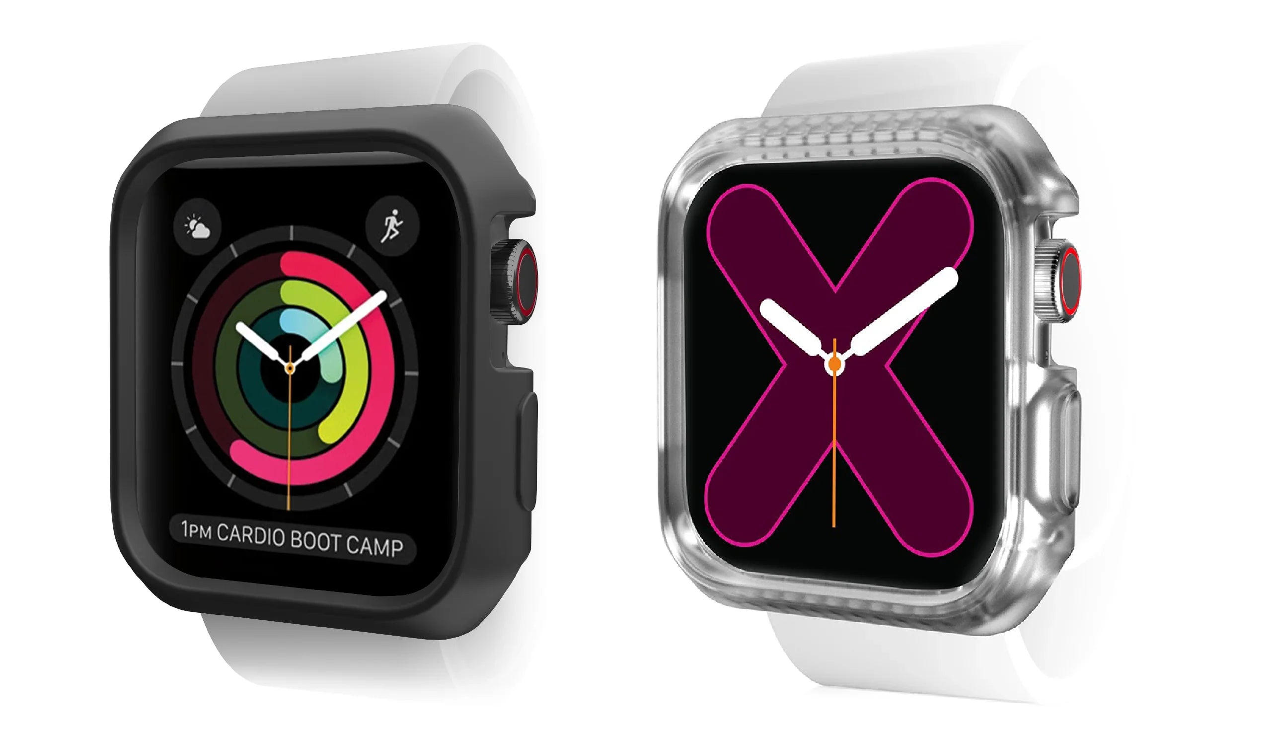 Itskins Spectrum Metal Cover For Apple Watch 40/41 Mm - Black + Clear 2 Pcs - Tashqila