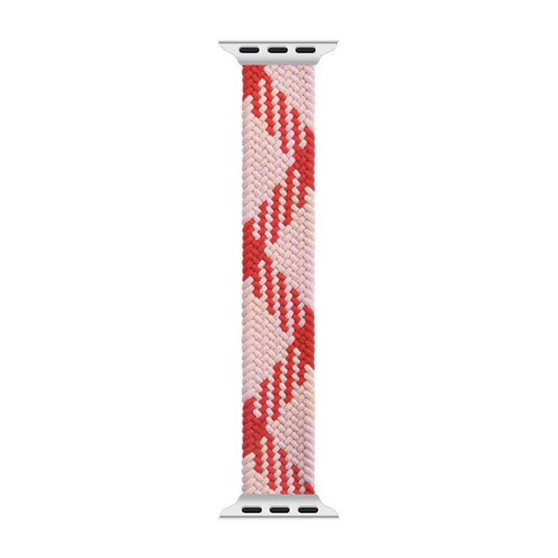 Wiwu Watch 49/46/45/44 Mm Braided Loop 155mm Strap - Pink+Red