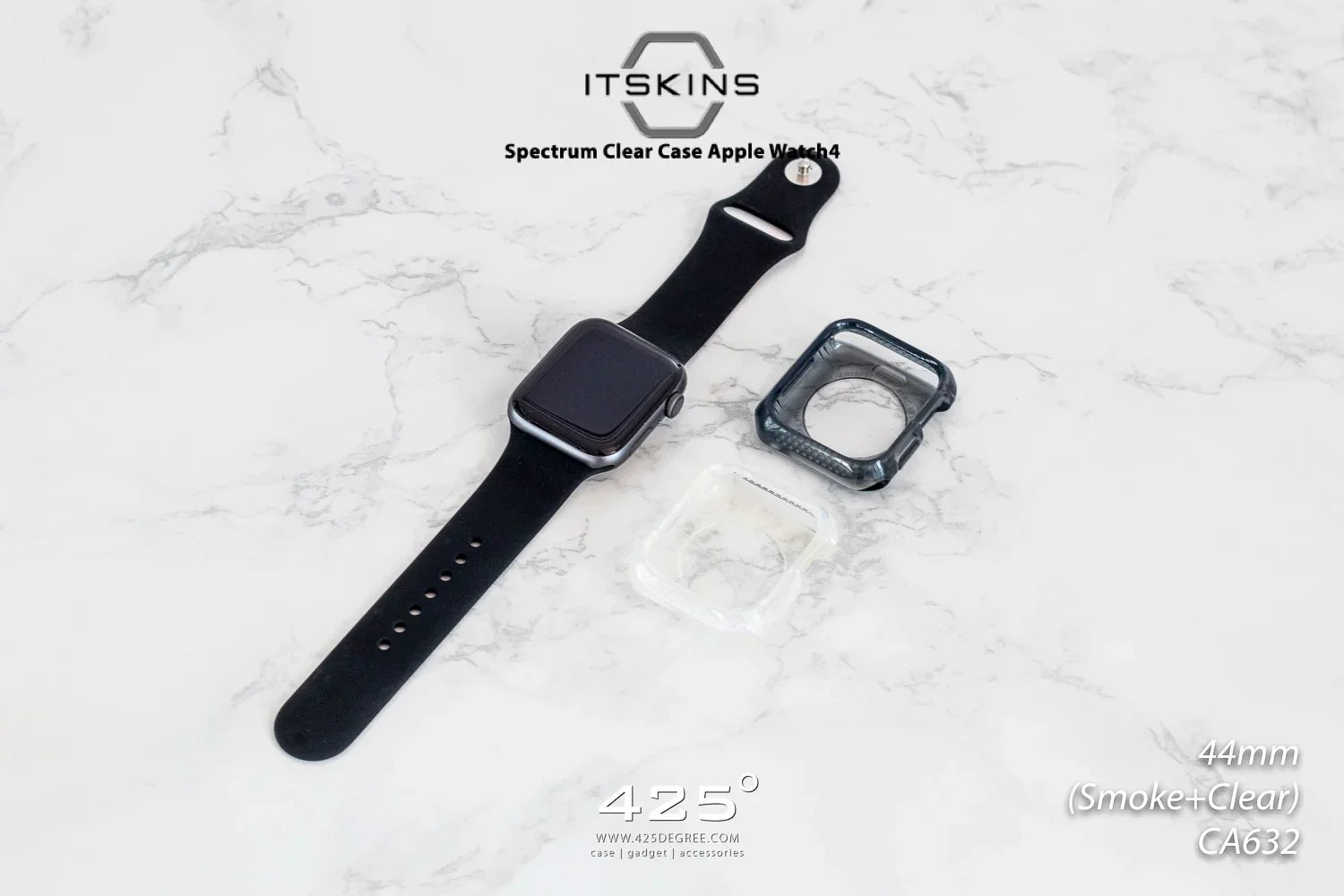 Itskins Spectrum Bumpur Case For Apple Watch 44/45 Mm - Smoke + Clear 2 Pcs - Tashqila