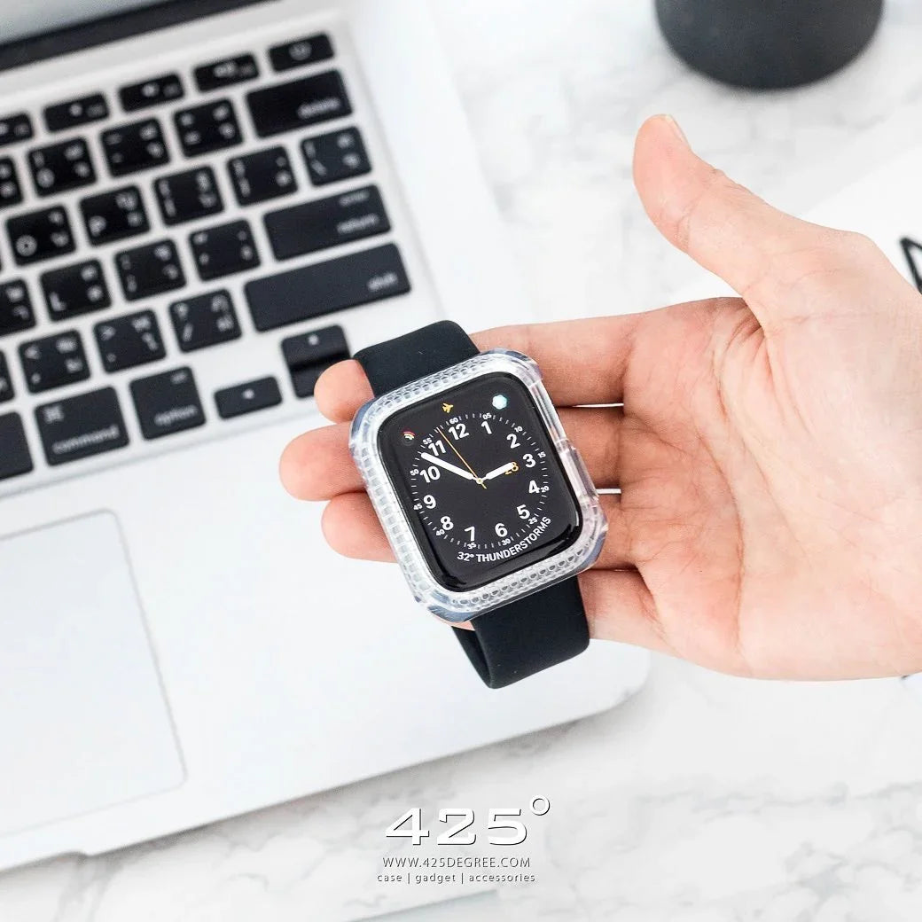 Itskins Spectrum Bumpur Case For Apple Watch 44/45 Mm - Smoke + Clear 2 Pcs - Tashqila