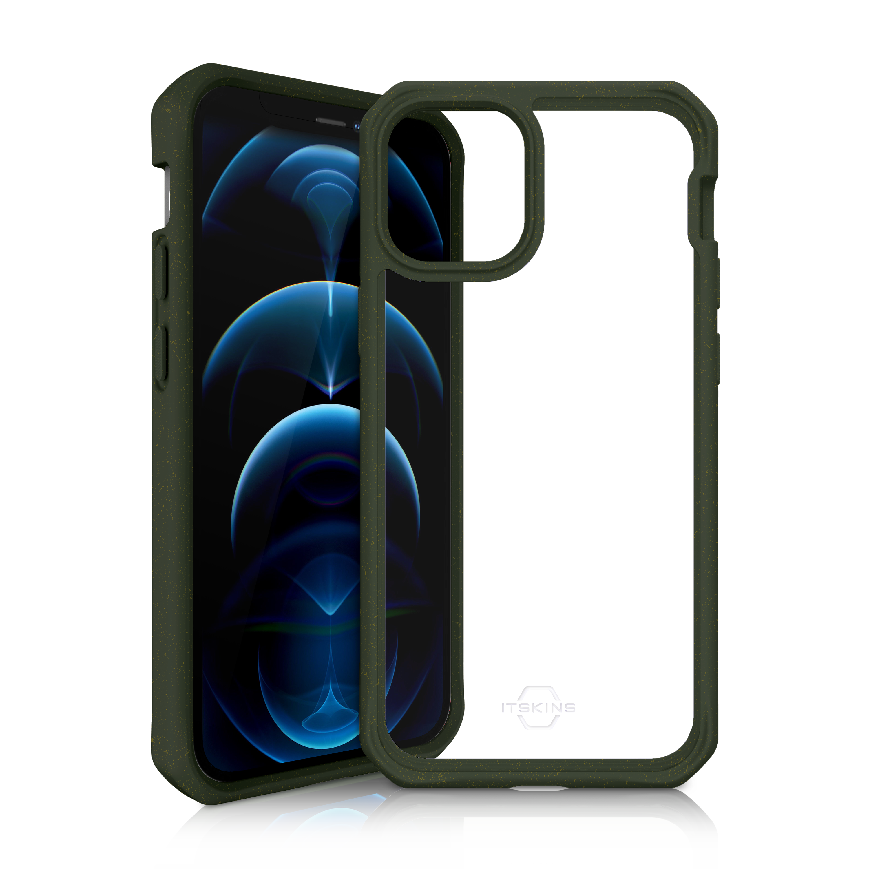 Itskins Feroniabio Pure Case For iPhone 12 Pro Max - Kaki And Transparent