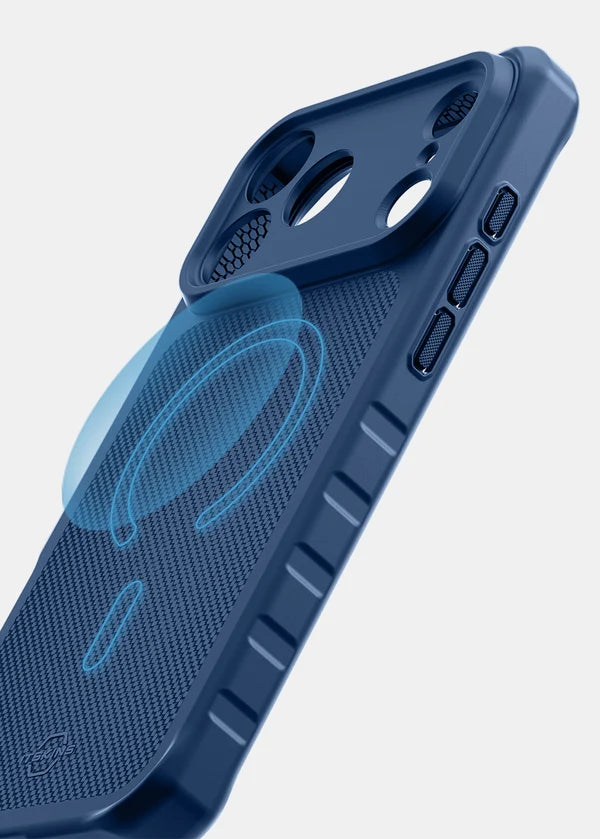 iPhone 18 Pro Max / 17 Pro Max, Itskins Hybrid Nylon Magsafe Cover - Dark Blue