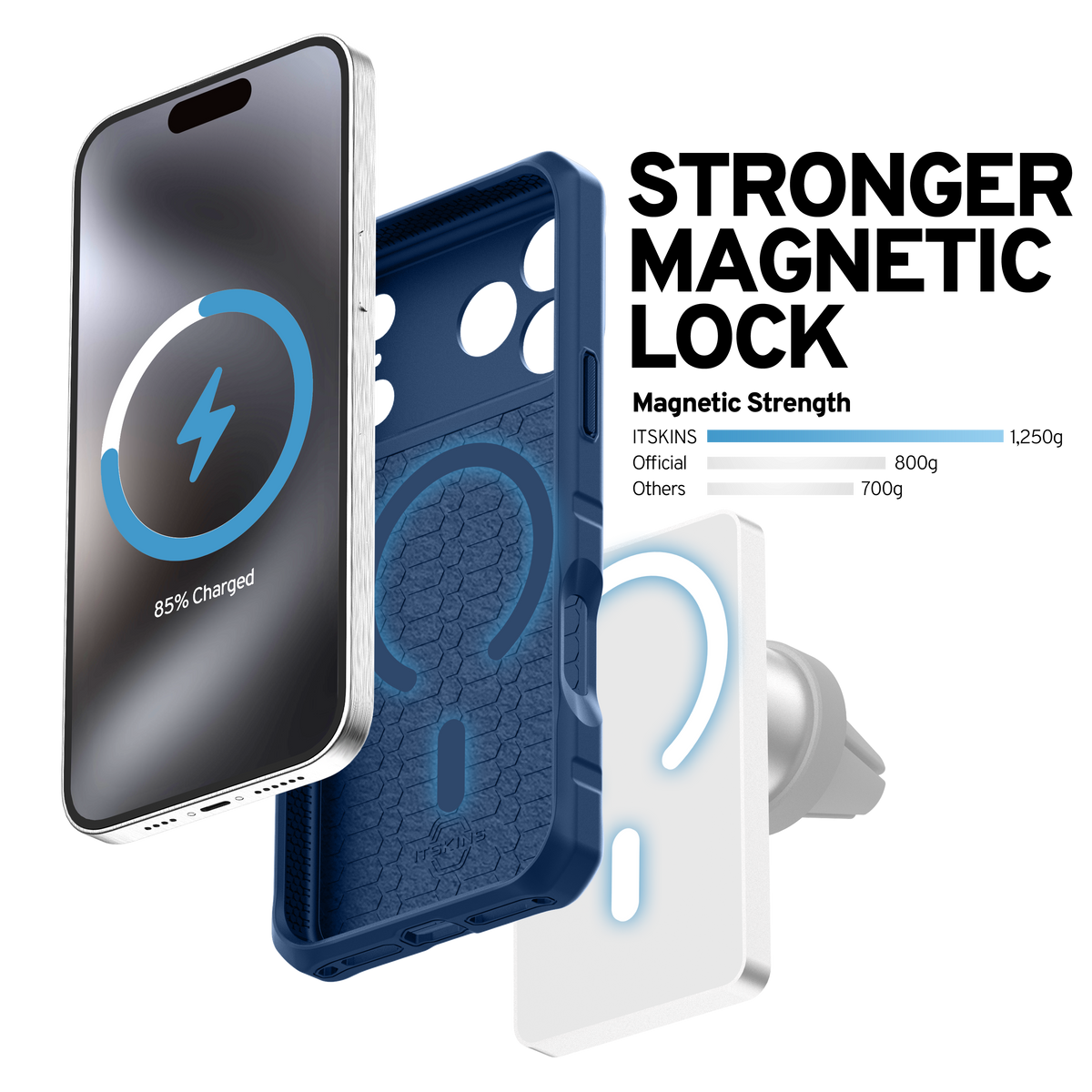 iPhone 18 Pro Max / 17 Pro Max, Itskins Hybrid Nylon Magsafe Cover - Dark Blue