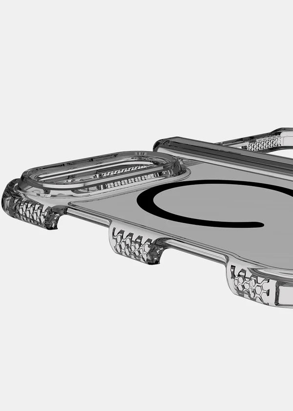iPhone Duo, Itskins Hybrid Clear Hinge Magsafe Cover - Smoke