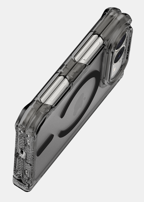iPhone Duo, Itskins Hybrid Clear Hinge Magsafe Cover - Smoke